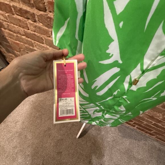 LILLY PULITZER for Target Medium Boom Boom Shift Dress Tropical Leaves Green L - Picture 6 of 12